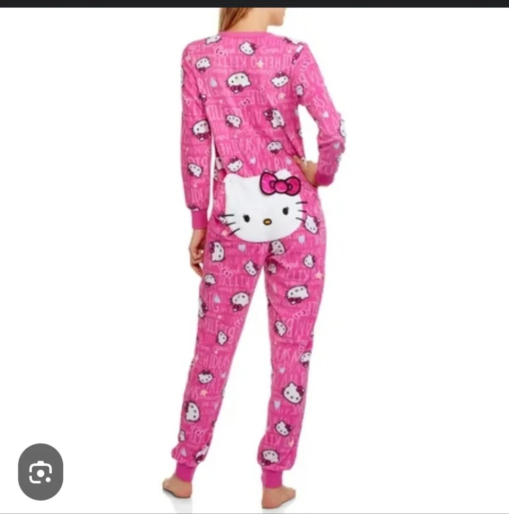 Hello Kitty Pink Pajama Onesie womans XL EUC - Picture 3 of 12